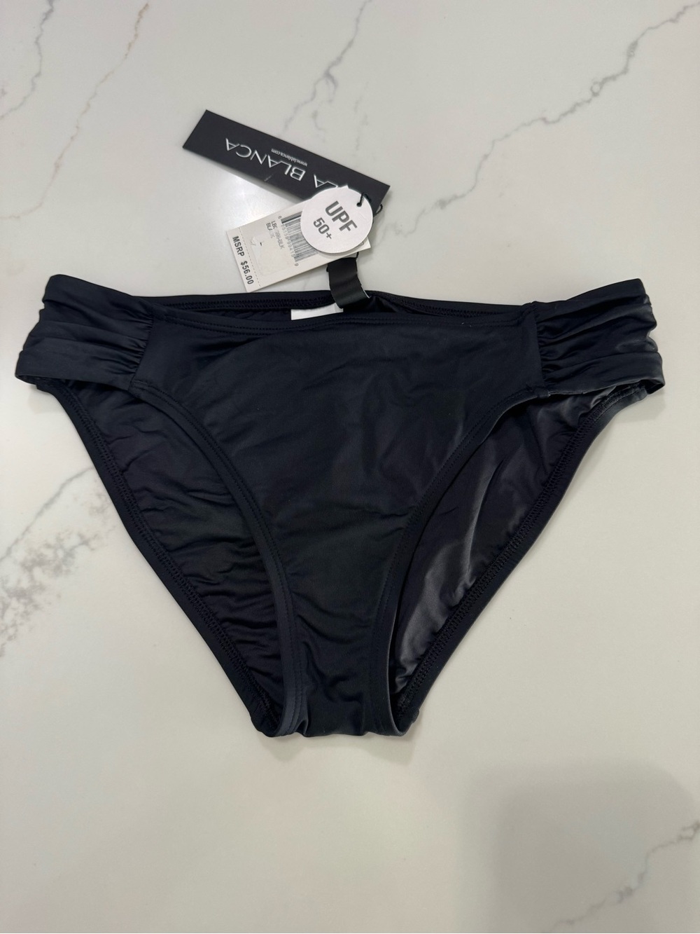 La Blanca Black Ruched Side Bikini Bottom